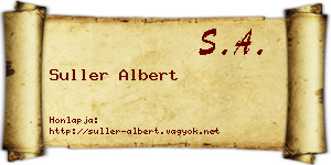 Suller Albert névjegykártya